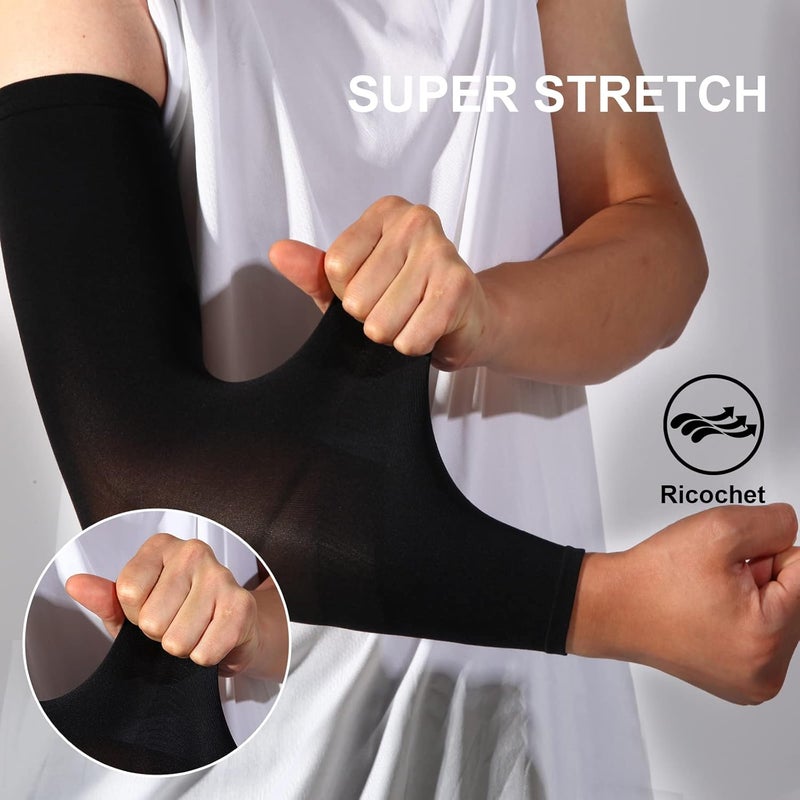 Feeke Arm Sleeves for Men and Women, UV Protection Cooling Arm Sleeves, 4-Pairs Anti-Slip Compression Sun Sleeves - Image 4