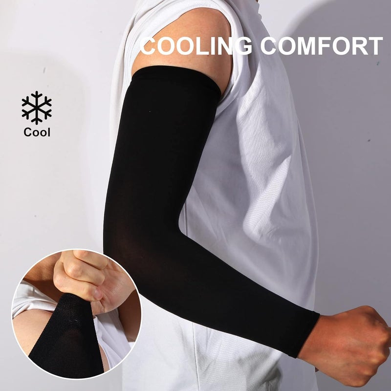 Feeke Arm Sleeves for Men and Women, UV Protection Cooling Arm Sleeves, 4-Pairs Anti-Slip Compression Sun Sleeves - Image 3