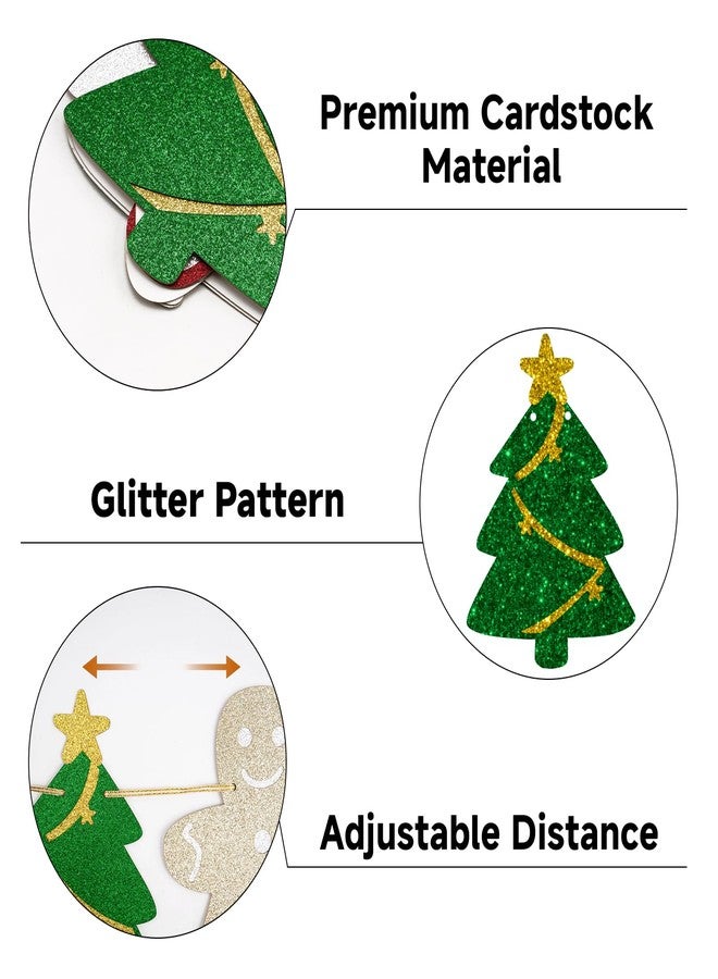 جيجاكرافت لافتة شوكولاتة ساخنة لعيد الميلاد من جي آي جي كرافت - زينة عيد الميلاد ذهبية لامعة جاهزة للتعليق، لوازم ركن الشوكولاتة الساخنة، مجموعة لافتة مع أكواب كاكاو، أشجار، خبز زنجبيل، رقاقات ثلج - زينة حفلات الأعياد والشتاء - Image 3