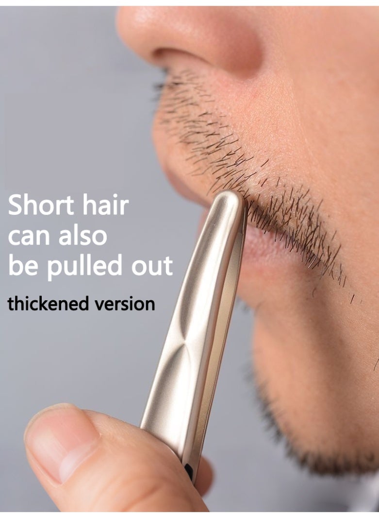 ماك جاباجز High end thickened eyebrow clip, hair removal clip, eyebrow clip, beard removal pliers, beard tweezers clip, hair removal tool round mouth, thickened for better fit and durability - Image 1
