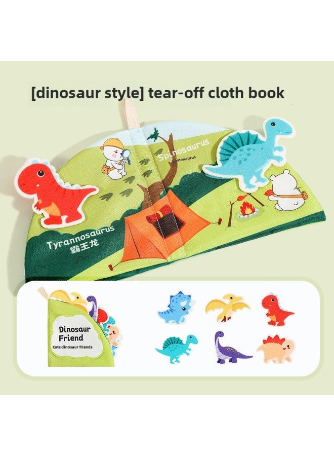 Baby Tear Book Baby Cloth Book Matching Quiet Book Tear Washable Fabric 1 Cartoon Velcro 2 Toy-Color:Tearable Patch Book  - Image 1