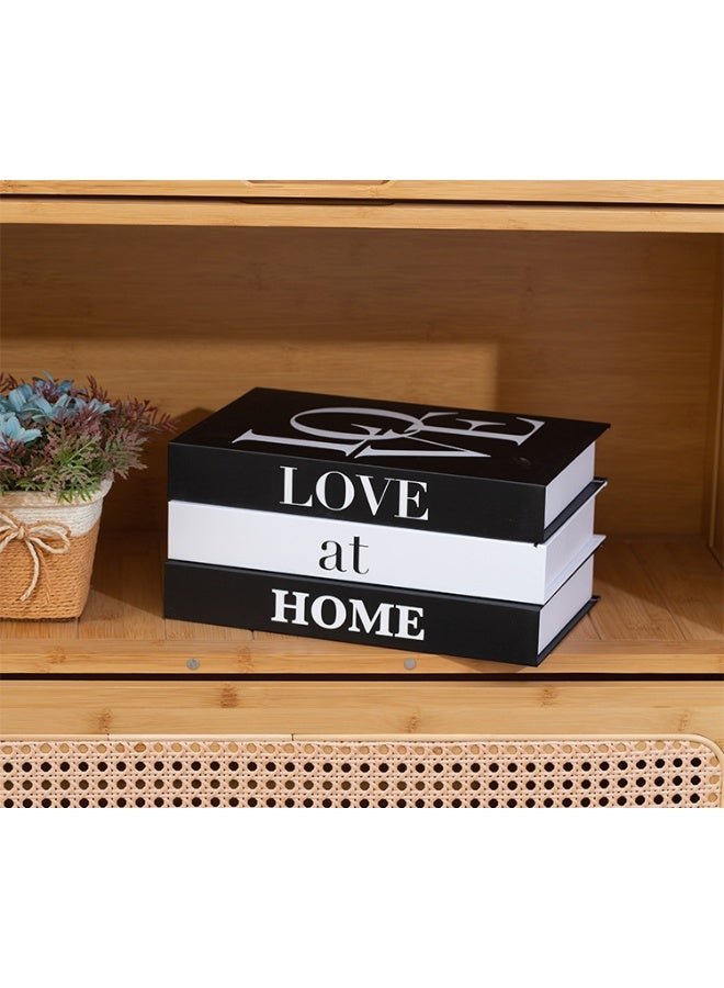 نيبمينينت مجموعة من 3 قطع كتب زينة مزيفة لتزيين المنزل - كتب مزيفة عصرية لطاولة القهوة، أو الرفوف، أو غرفة النوم، مجموعة كتب مكدسة لتزيين جمالي. - Image 2