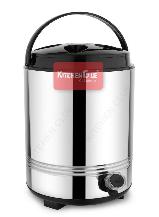 KITCHEN CLUE Stainless Steel Travel Water Jug with Tap, Easy to Carry Handle I Hot and Cold Water Dispenser 8 Liters for Office Home Kitchen I PUF Insulated Wate Jug with Sturdy Base - Image 1