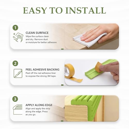 SYGA Baby Safety Strip Furniture Edge Guard Cushion Corner Cover with Tape Infant Bump Protector (Green) - Image 4