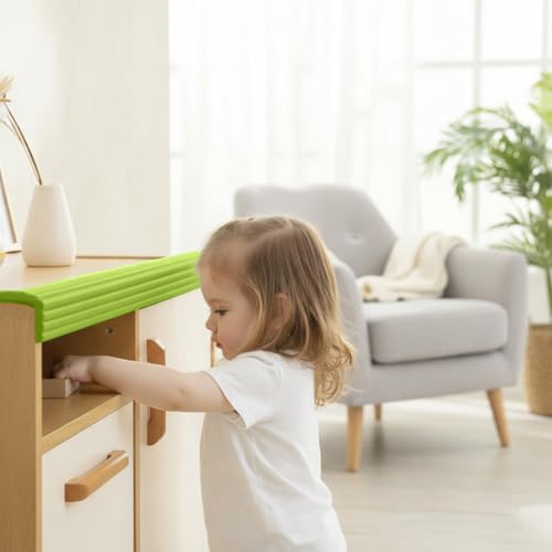 SYGA Baby Safety Strip Furniture Edge Guard Cushion Corner Cover with Tape Infant Bump Protector (Green) - Image 2