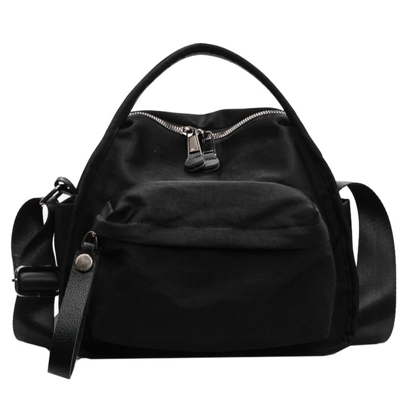 Cohawk Solid Color Nylon Crossbody Bag for Women Soft Handbag with Top Handle Casual Shoulder Bag Elegant Square Purse - Image 1