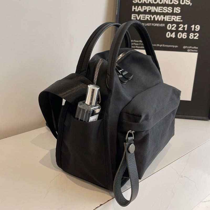 Cohawk Solid Color Nylon Crossbody Bag for Women Soft Handbag with Top Handle Casual Shoulder Bag Elegant Square Purse - Image 5