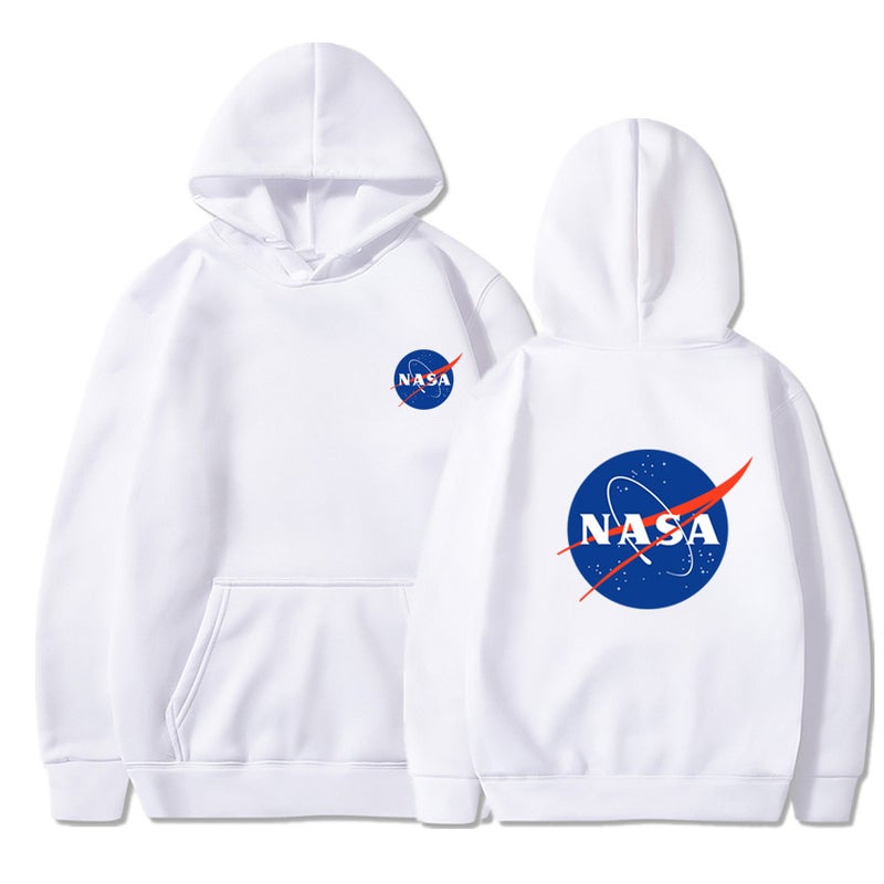2024 autumn and winter new tide brand AliExpress explosions nasa series letter pullover hooded vests 7-color S-3XL White front and back 