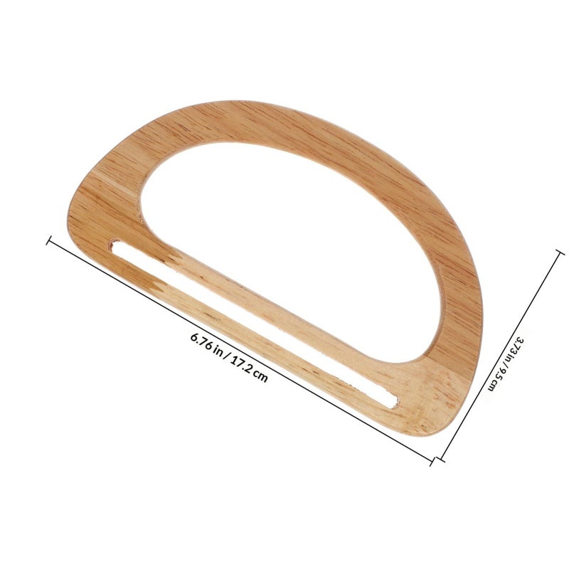 2pcs D Shape Wooden Bag Handles 17cm for DIY Tote Purse Craft Supply - Image 3