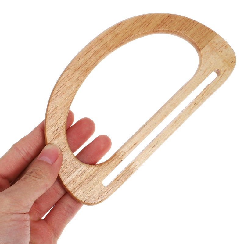 2pcs D Shape Wooden Bag Handles 17cm for DIY Tote Purse Craft Supply - Image 4