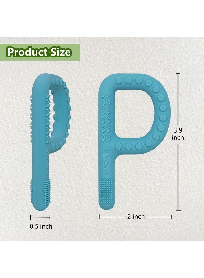 Flyaway Sensory Chew Toys for Autistic Children 4 Pack, P Shape Sensory Toys for Babies Toddlers, Baby Teething Toys for 3-6 6-12 Month Oral Motor Stimulation, Silicone Chew Necklaces for Kids Adults BPA Free  - Image 5