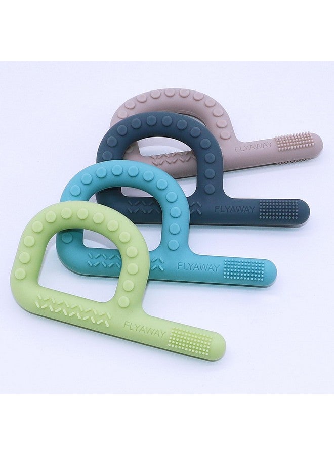 Flyaway Sensory Chew Toys for Autistic Children 4 Pack, P Shape Sensory Toys for Babies Toddlers, Baby Teething Toys for 3-6 6-12 Month Oral Motor Stimulation, Silicone Chew Necklaces for Kids Adults BPA Free  - Image 3