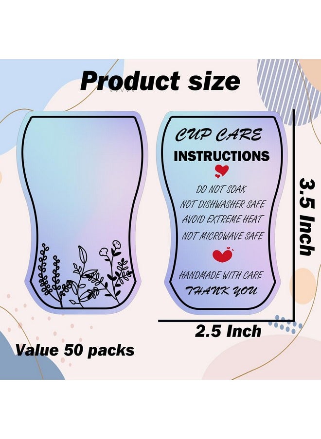 Well Tile Tumbler Care Instructions Cards Cup Care Instructions Cards 2.5X3.5 Inchbusiness Mug Cup Care Insert Customer Directions Reminder Card Washing Instructions Thank You Cards 50 Pack  - Image 2