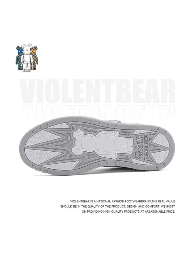 Violentbear Men's Shoes, Autumn Casual Sneakers, Versatile Sports Star Shoes, Breathable Non-slip Couple Shoes, 158yf Gray, Size 45 - Image 4