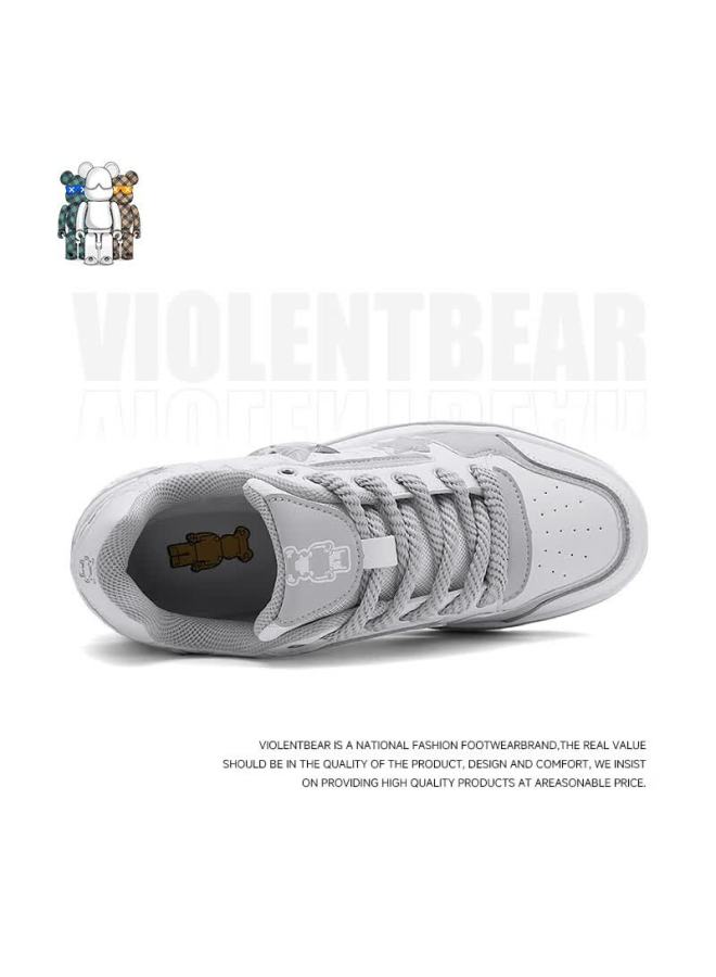 Violentbear Men's Shoes, Autumn Casual Sneakers, Versatile Sports Star Shoes, Breathable Non-slip Couple Shoes, 158yf Gray, Size 45 - Image 2