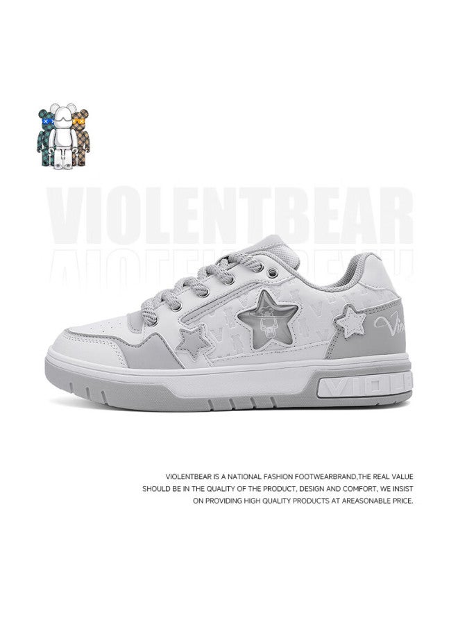 Violentbear Men's Shoes, Autumn Casual Sneakers, Versatile Sports Star Shoes, Breathable Non-slip Couple Shoes, 158yf Gray, Size 45 - Image 1