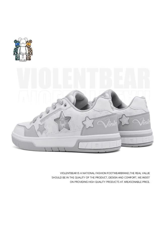 Violentbear Men's Shoes, Autumn Casual Sneakers, Versatile Sports Star Shoes, Breathable Non-slip Couple Shoes, 158yf Gray, Size 45 - Image 3