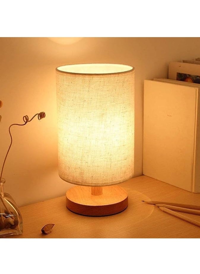 DUNISO Bedside Table Lamp With Lampshade, Premium Modern Style Desk Lamp For Premium Dining Room Bedroom Living Room Study Room Dorm  - Image 1