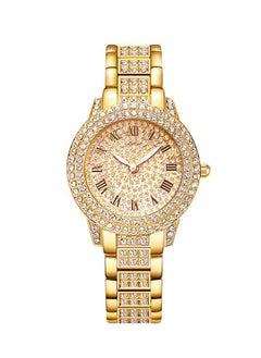 Generic Brand New Fashion Diamond Roman Pattern Women's Watch Bracelet (Gold) 