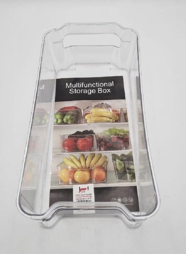 Clear refrigerator and freezer organization storage boxes 