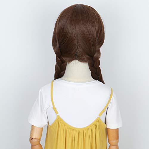Yan Dream Long Brown Braided Wig Cosplay Wigs for Girl Children Halloween Party Wig (Girls Wig, Brown) - Image 5