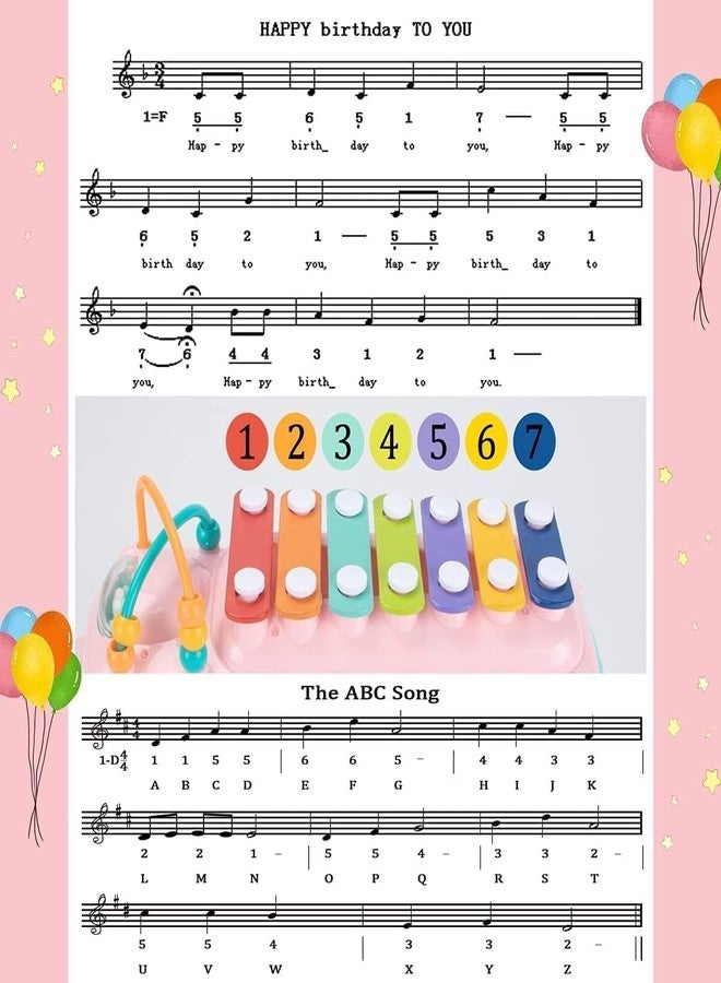 OMETER Xylophone Toy for Kids Musical School Bus for Kid 3 in 1 Push Pull & Shape Sorter Educational and Learning Toys for Above 1 Year Old Best Gift for Kids Toddlers - Image 5