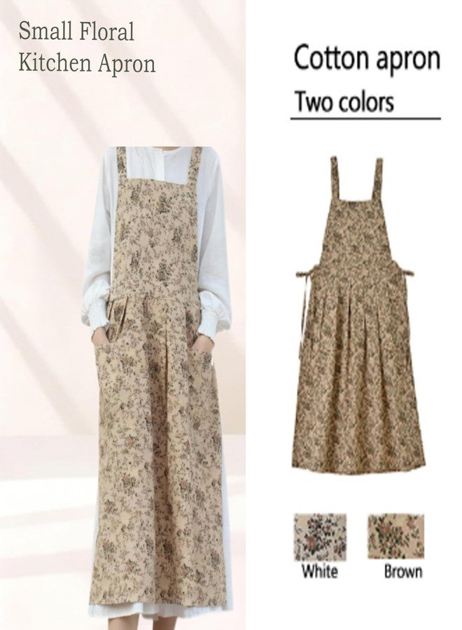 CXYNDFA Gingham Print Kitchen Apron with Skirt Features a lovely floral pattern and waterproof coating. This adjustable adult apron with a large pocket is ideal for cooking, baking, and garden parties. - Image 3