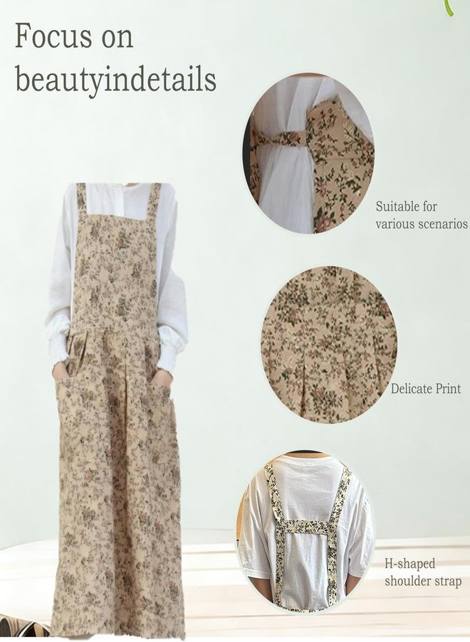 CXYNDFA Gingham Print Kitchen Apron with Skirt Features a lovely floral pattern and waterproof coating. This adjustable adult apron with a large pocket is ideal for cooking, baking, and garden parties. - Image 4