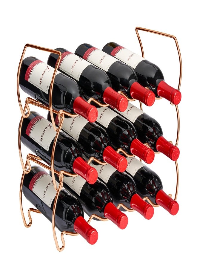 Sorbus Metal Wine Racks Countertop - 3 Tier Stackable Wine Rack - Bottle Rack Holds 12 Wine Bottles for Home, Bar, or Wine Cellar, Free-Standing Wine Rack for Inside Cabinet Wine Storage (Copper) - Image 1