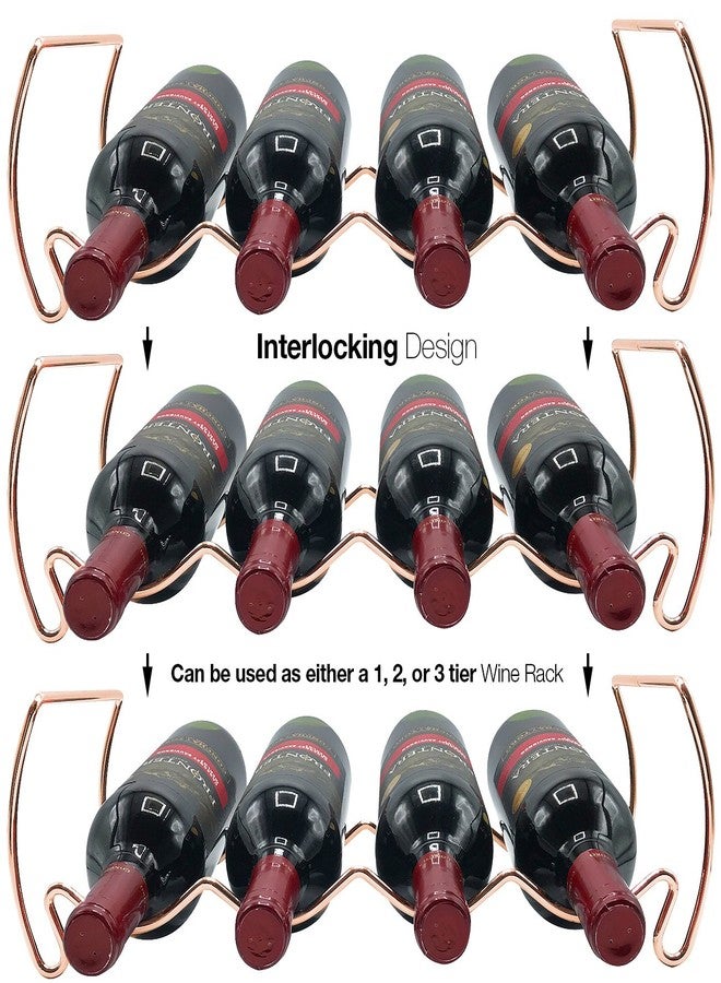 Sorbus Metal Wine Racks Countertop - 3 Tier Stackable Wine Rack - Bottle Rack Holds 12 Wine Bottles for Home, Bar, or Wine Cellar, Free-Standing Wine Rack for Inside Cabinet Wine Storage (Copper) - Image 5