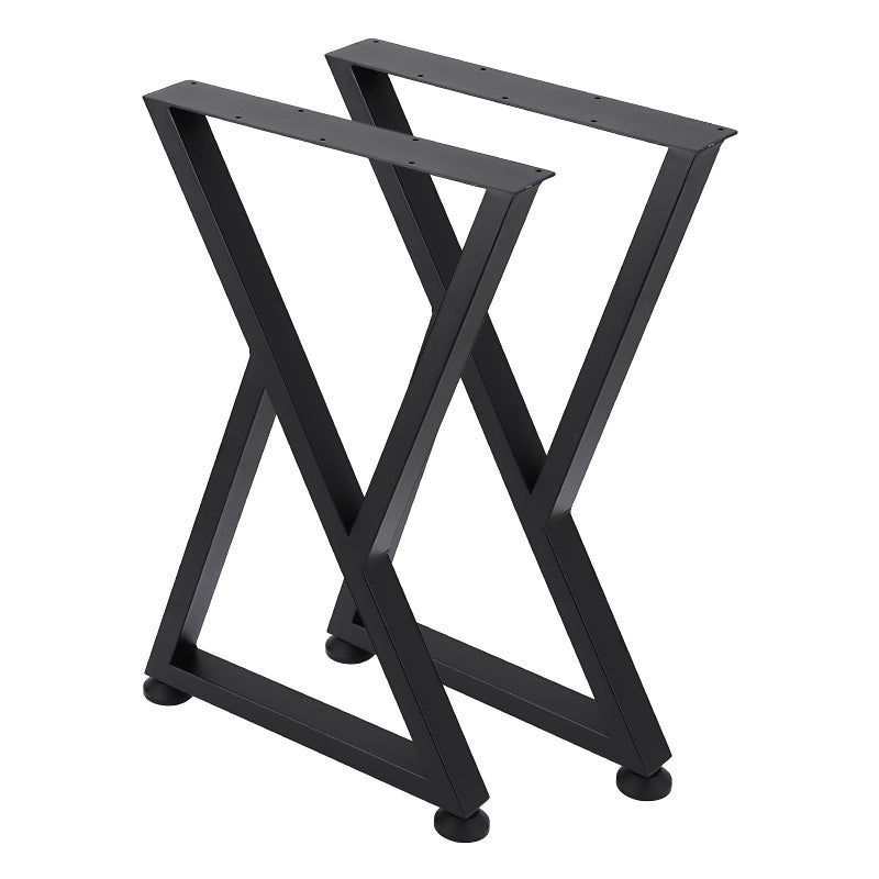 GarveeTech Metal Table Legs 28 H18 W Heavy Duty Modern Design Ideal for DIY Projects Desk Legs XShape Metal Coffee Table Legs Black Finish
