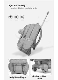 ZCM-HAPPY Rolling Backpack Wheeled Kids Backpack with Lunch Bag and Pencil Case for Boys and Girls,School Kids Rolling Backpack for Girls With Wheels Trolley Wheeled Backpacks (Mermaid)  - Image 3