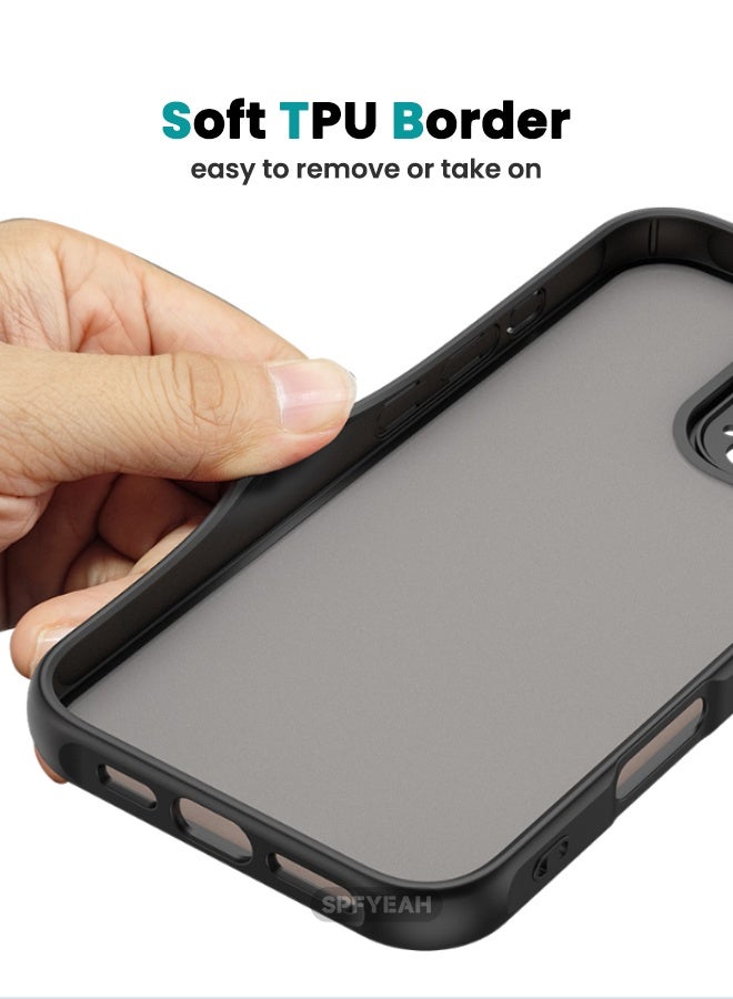 SPFYEAH [2-in-1] Samsung Galaxy A26 Case with HD Tempered Glass Screen Protector, Four Corners Airbag Shockproof Drop Proof Case, Slim Skin Friendly Frosted Phone Case for Samsung A26 5G 6.7 inch (Black, 1+1 Pack) - Image 5