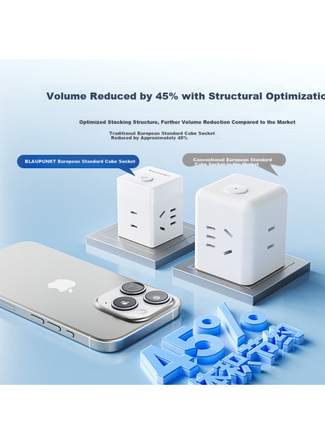 Blaupunkt German Travel Adapter/converter Plug/power Adapter/cube Socket For Europe, Germany, France, Spain, Russia, South Korea, Thailand - Image 2