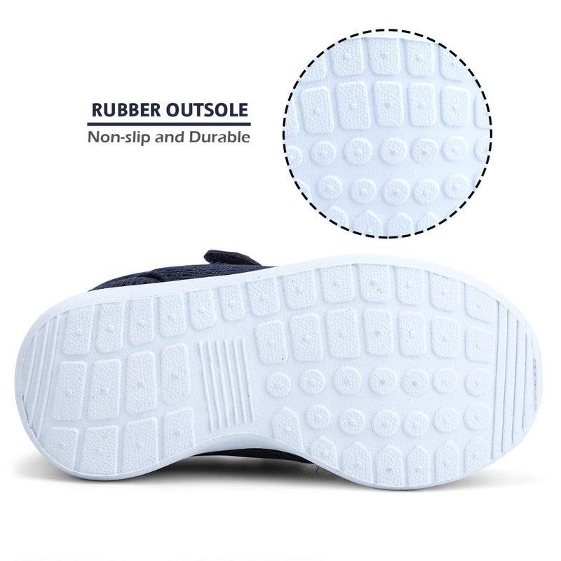 HIITAVE Toddler Boys Shoes Breathable Trail Running Sneakers Lightweight Tennis Shoes Navy/White 6 M US Toddler - Image 5