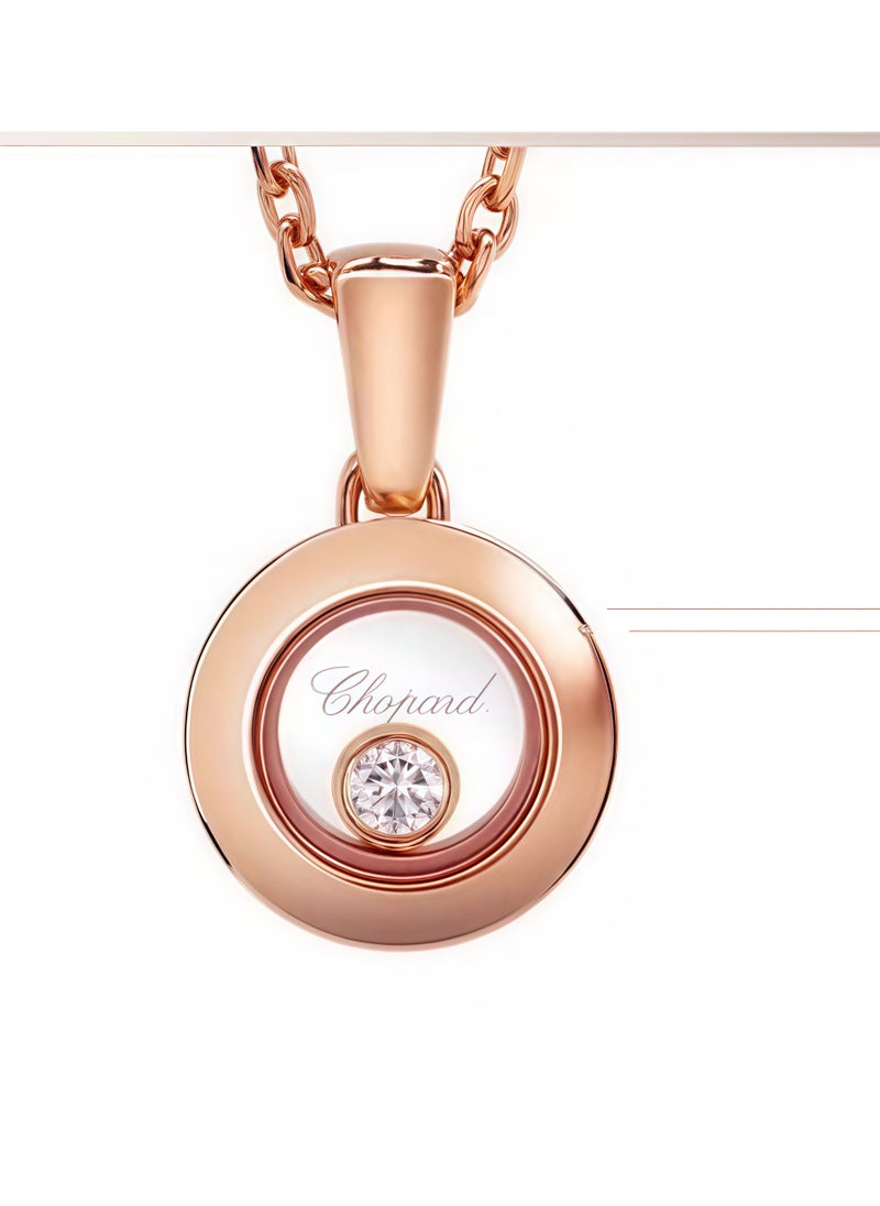 Chopard Chopard Chopard Happy Diamonds 18K Rose Gold Round Solitaire Necklace Pendant Gift  - Image 2
