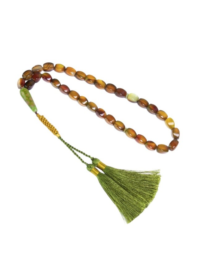 أولودينيز  سبحة العقيق الطبيعي البامبو الفاخرة بسلاسل ذهبية مطلية بتصميم راقٍ وأنيق - Image 2