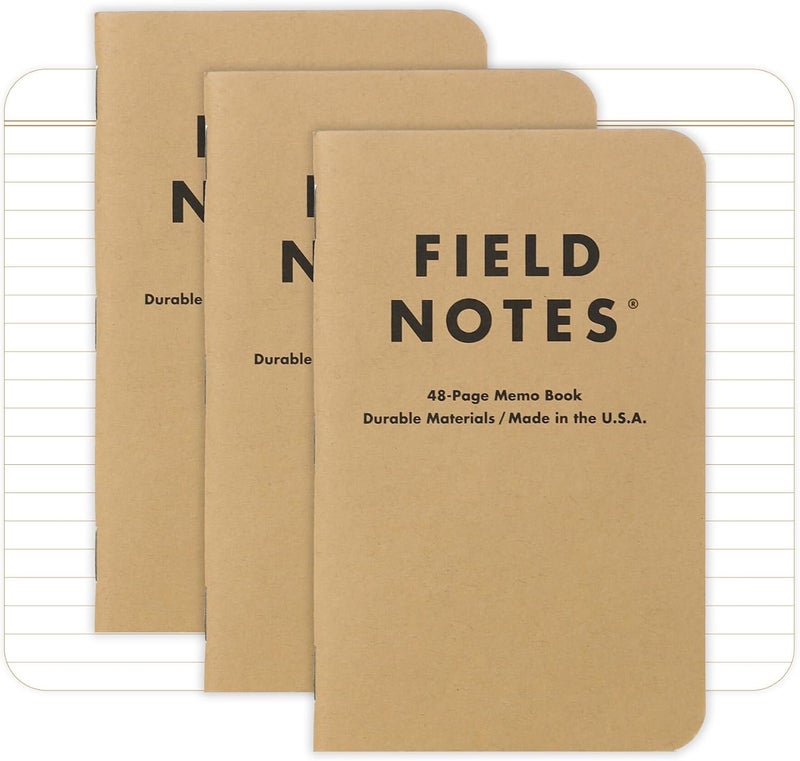 Field Notes : Original Kraft 3-Pack - Ruled Paper Memo Books - Lined 48 Page Pocket Notebooks - 3.5" x 5.5" - Image 1