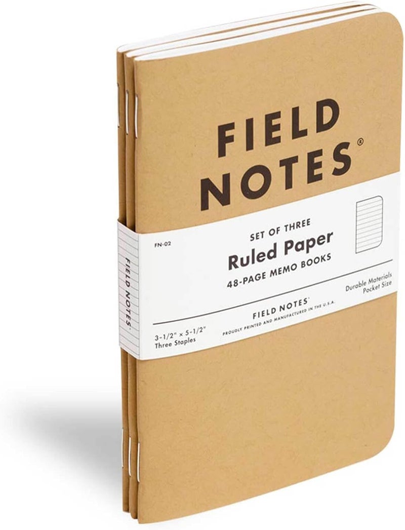 Field Notes : Original Kraft 3-Pack - Ruled Paper Memo Books - Lined 48 Page Pocket Notebooks - 3.5" x 5.5" - Image 4