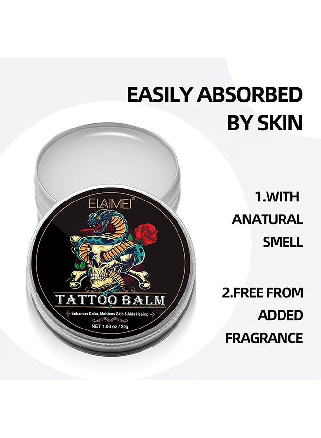 Elaimei Tattoo Balm，Aftercare Cream Ointment For Before During And Post Tattoo Moisturizing Balm To Promote Skin Healing 30g - Image 4