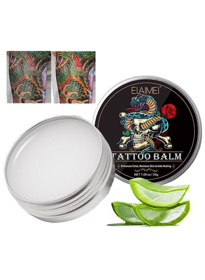 Elaimei Tattoo Balm，Aftercare Cream Ointment For Before During And Post Tattoo Moisturizing Balm To Promote Skin Healing 30g - Image 1