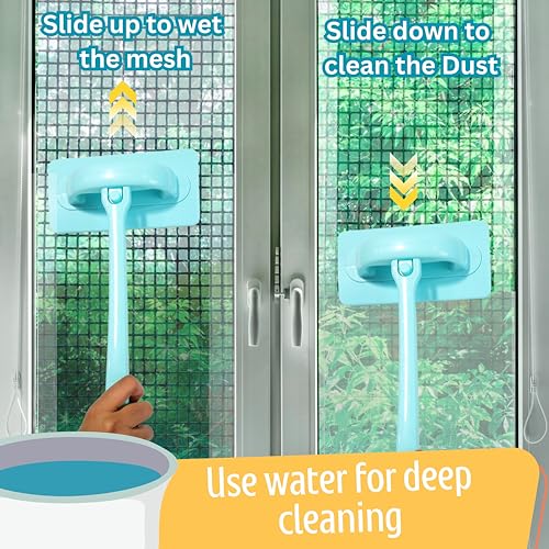 HOMSLECTO Window Mesh Cleaning Brush – Mosquito Net Screen Double-Sided Cleaner Tool with Detachable Long Handle – Pet Hair Remover for Sofa, Curtains, Car with Durable Material - Image 2