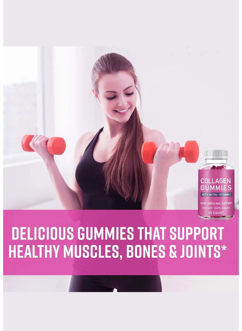 BIYODE Collagen Whitening Gummies with Biotin for Skin Glow, Hair & Nails Strength - Beauty Complex with Vitamin C, Zinc, Selenium - Anti-Aging & Radiance Supplement - 60 Gummies (2-Month Supply) - Image 2