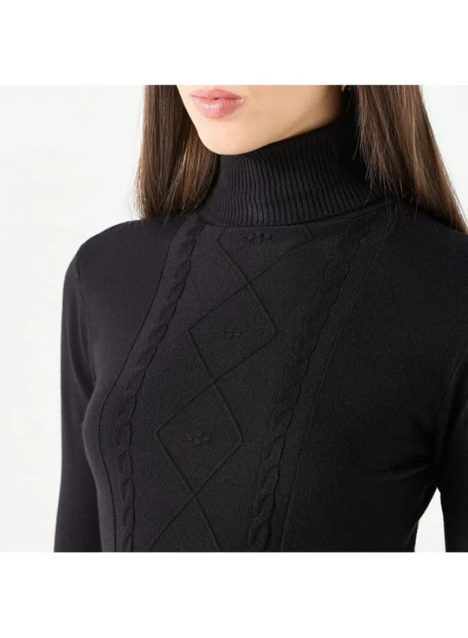 2Xtremz 2Xtremz Textured High Neck Sweater with Long Sleeves