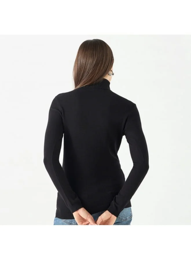 2Xtremz 2Xtremz Textured High Neck Sweater with Long Sleeves