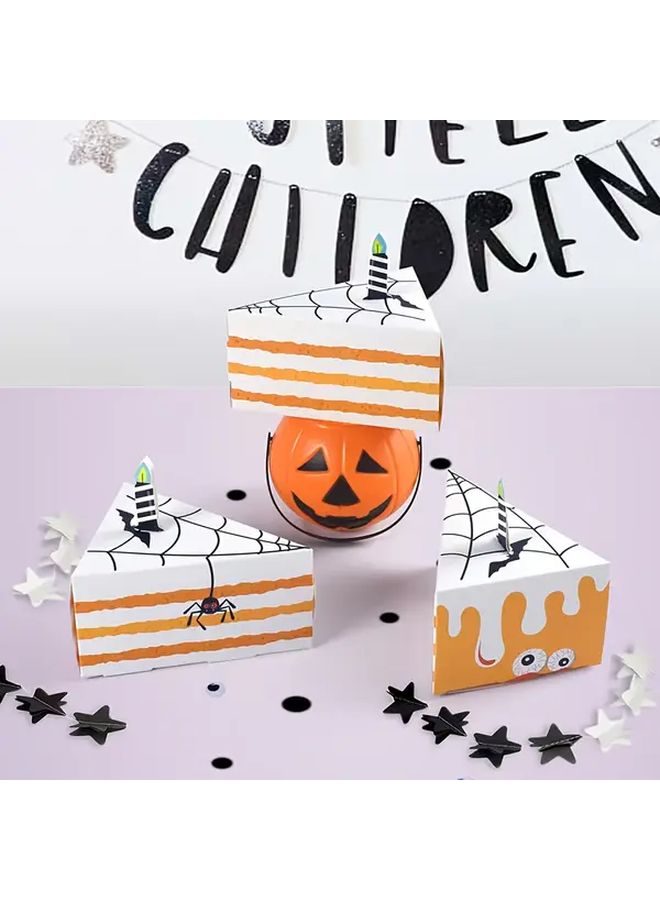 8pcs Halloween Triangular Gift Boxes Party Decorations Candy Wrapping Orange Black - Image 3