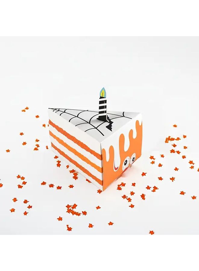 8pcs Halloween Triangular Gift Boxes Party Decorations Candy Wrapping Orange Black - Image 4