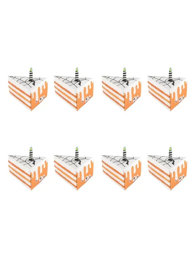 8pcs Halloween Triangular Gift Boxes Party Decorations Candy Wrapping Orange Black - Image 1
