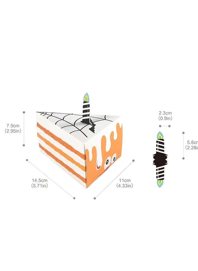 8pcs Halloween Triangular Gift Boxes Party Decorations Candy Wrapping Orange Black - Image 2