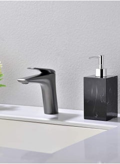Generic Soap Dispenser 500ML For Bathroom Kitchen Countertop Dispenser Lotion Liquid Dispenser Soap Bottle Ceramic Marble Soap Dispenser Black 16 x 9 x 5.5 cm  - Image 4